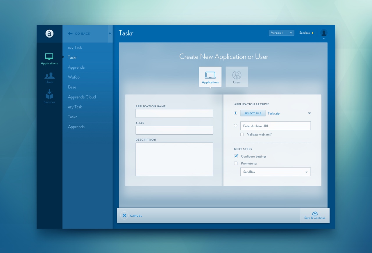 Screenshot of Apprenda UI