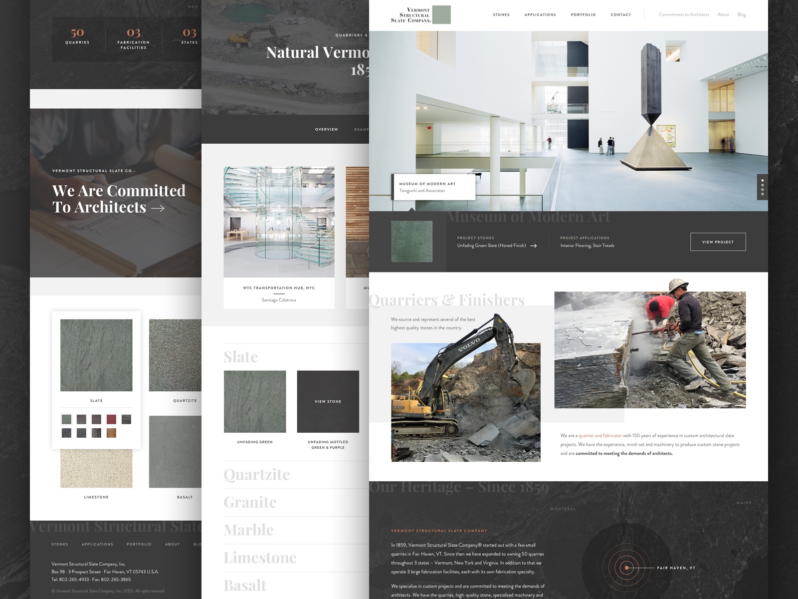 Screenshot of work for Vermont Structural Slate Company