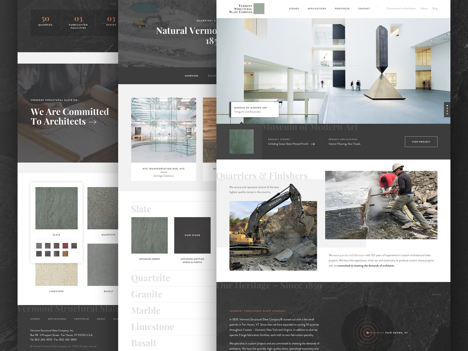 Screenshot of Vermont Structural Slate Company website