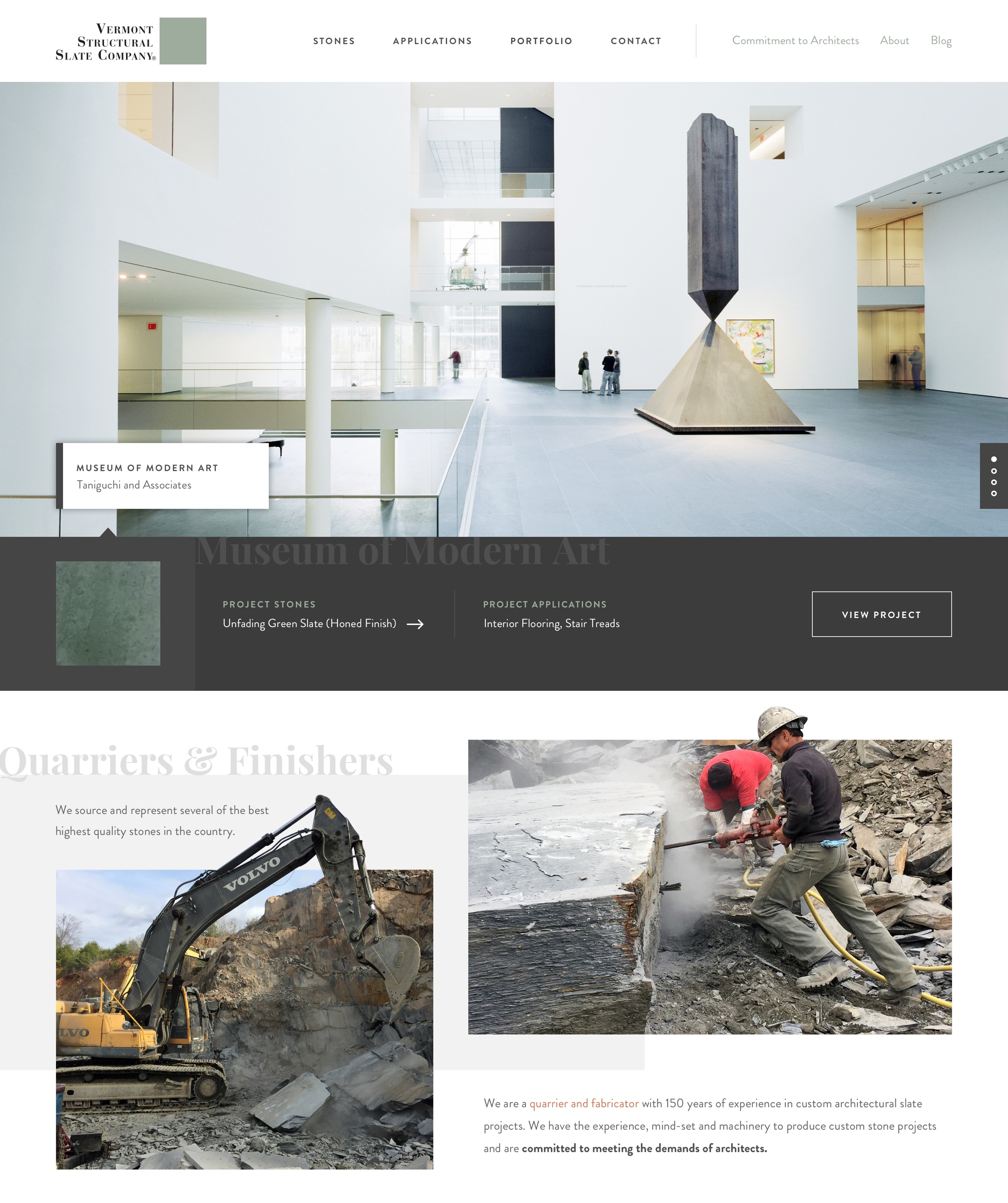 Vermont Structural Slate Company website in a browser