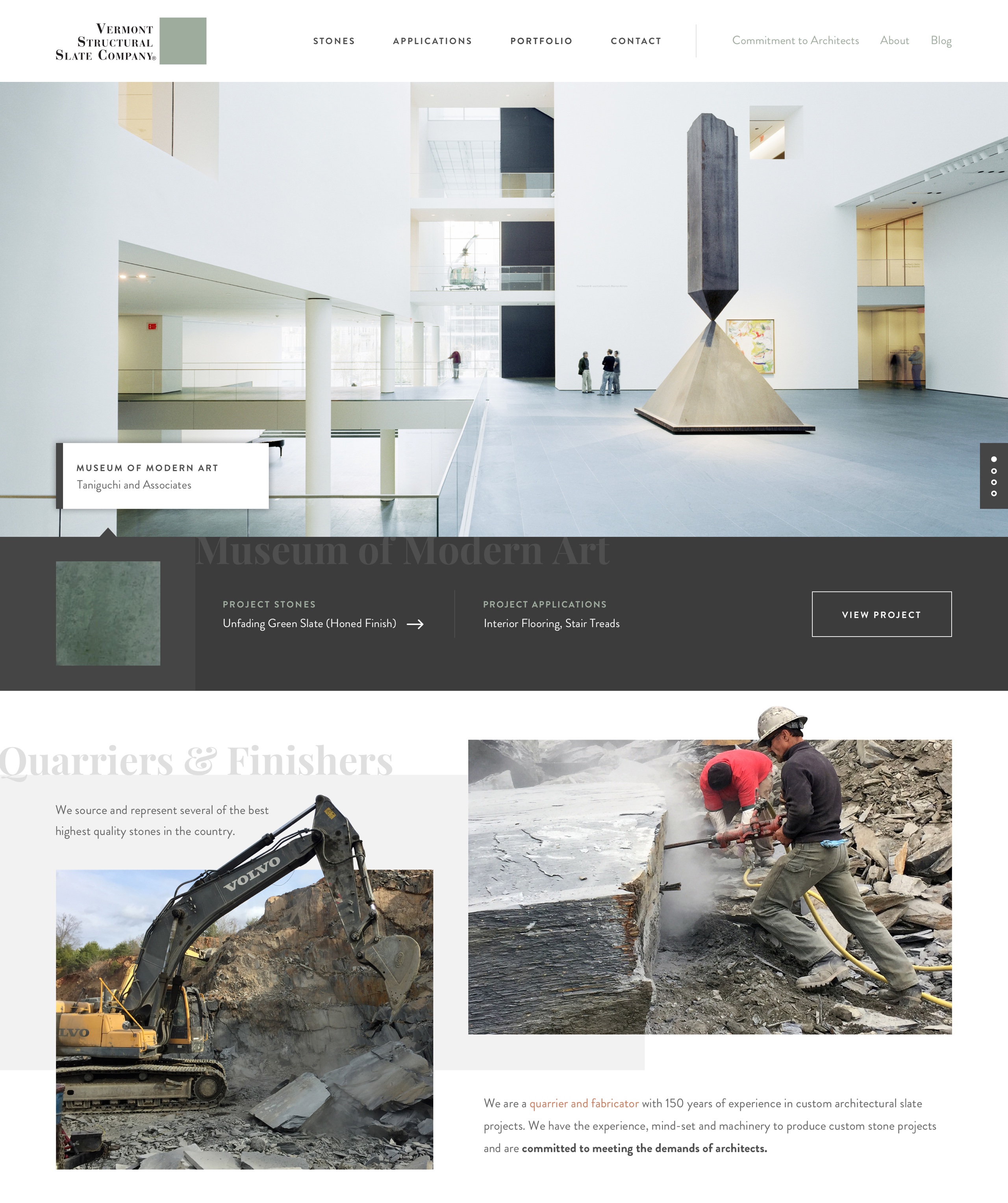 Vermont Structural Slate Company website in a browser